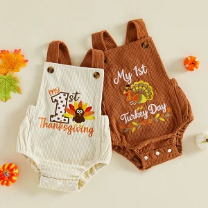 Thanksgiving Turkey Romper Sleeveless Bodysuit