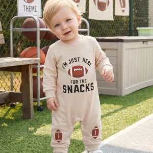 Boy Long-Sleeve Football Romper