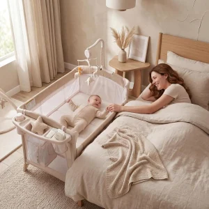 Play pen with Bassinet, Changing Station,  Firm Mattress & One-Hand Fold