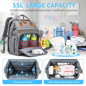 Changing Bag Backpack  Large Capacity  Portable  Foldable Cot