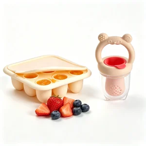 BPA Free Baby Fruit Feeder with Silicone Teething Pacifier
